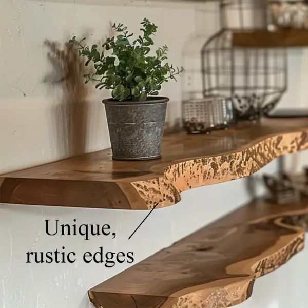 Rustic Floating Wooden Shelf