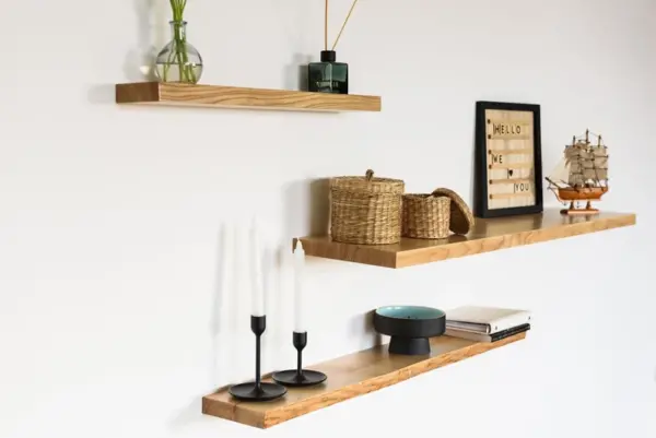 Handcrafted Wooden Rustic Floating Display Shelf