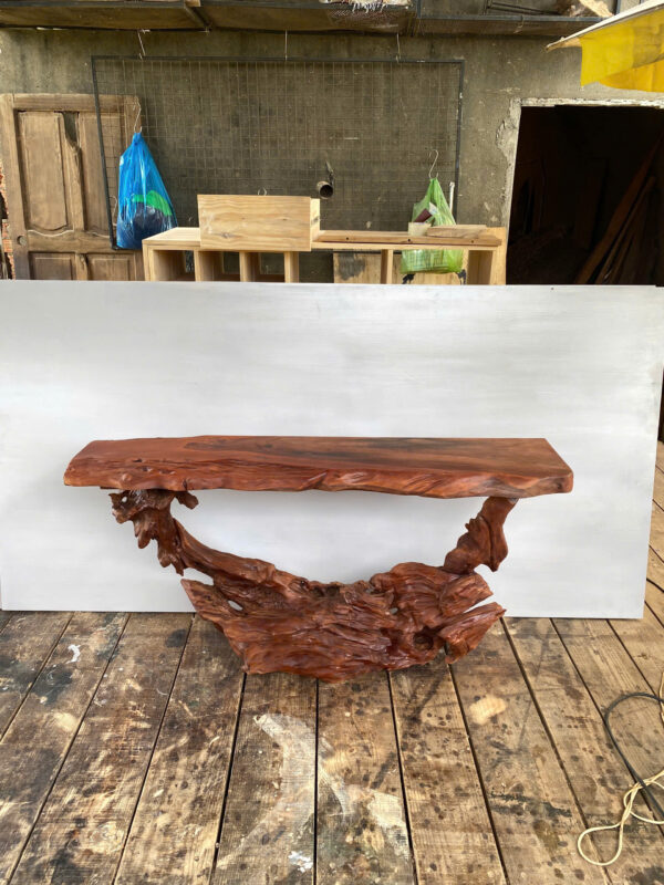 Rustic wood console table