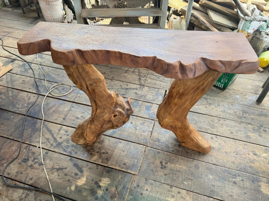 Solid wood console table