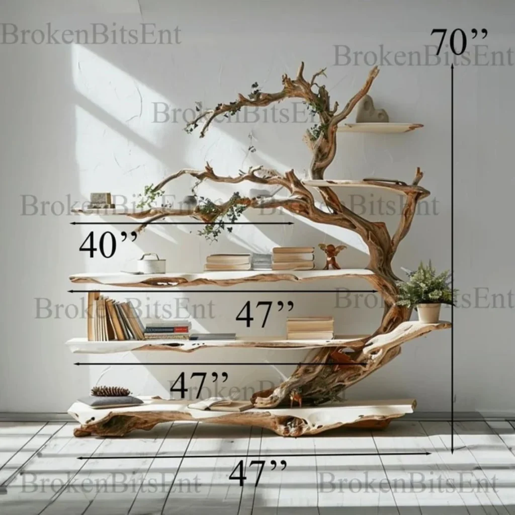 Tree Branch Standing Shelf