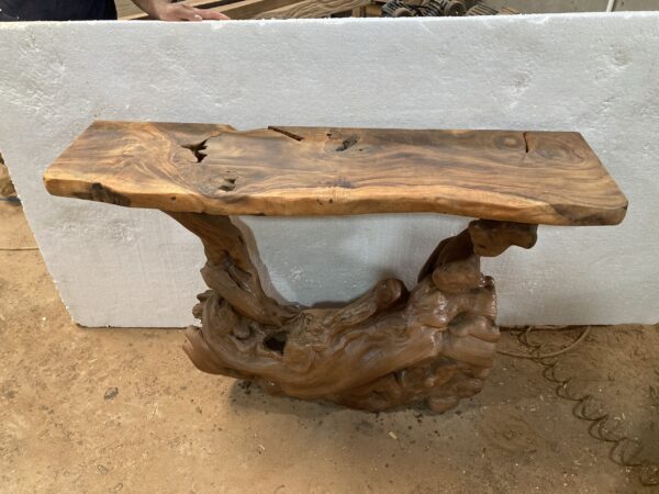 rustic wood console