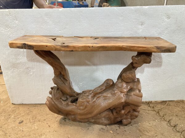 Rustic wood console table