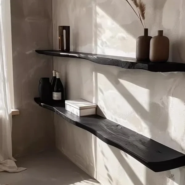 Black floating shelves