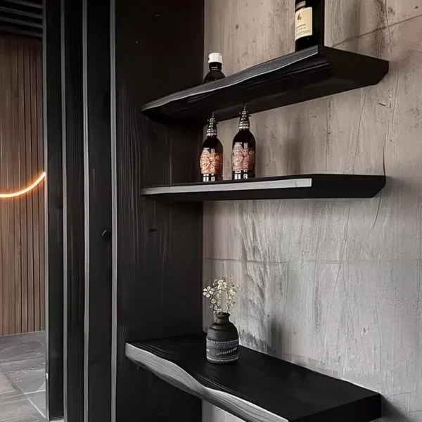 Black floating shelves