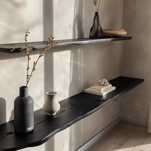 Black floating shelves