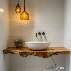 Handcrafted Live Edge Bathroom Vanity Rustic Floating Vanity Desk Shelf Bathroom Decor