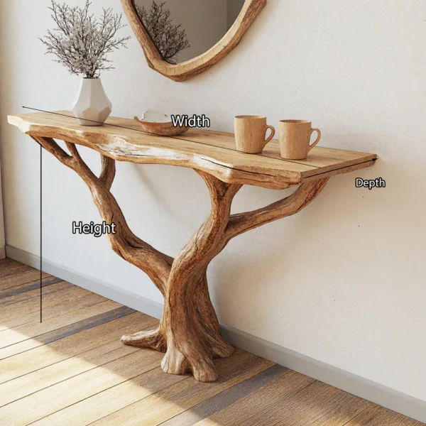 The Handcrafted Rustic Wood Console Table: A Masterpiece of Craftsmanship and Functionality