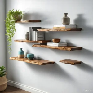 Floating Wall Shelves Living Edge Wooden Bookshelves Floating Corner Shelves Home Decor