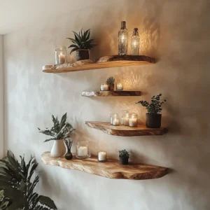 Live Edge Floating Shelves Wooden Floating Shelves Home Decor Housewarming Gift